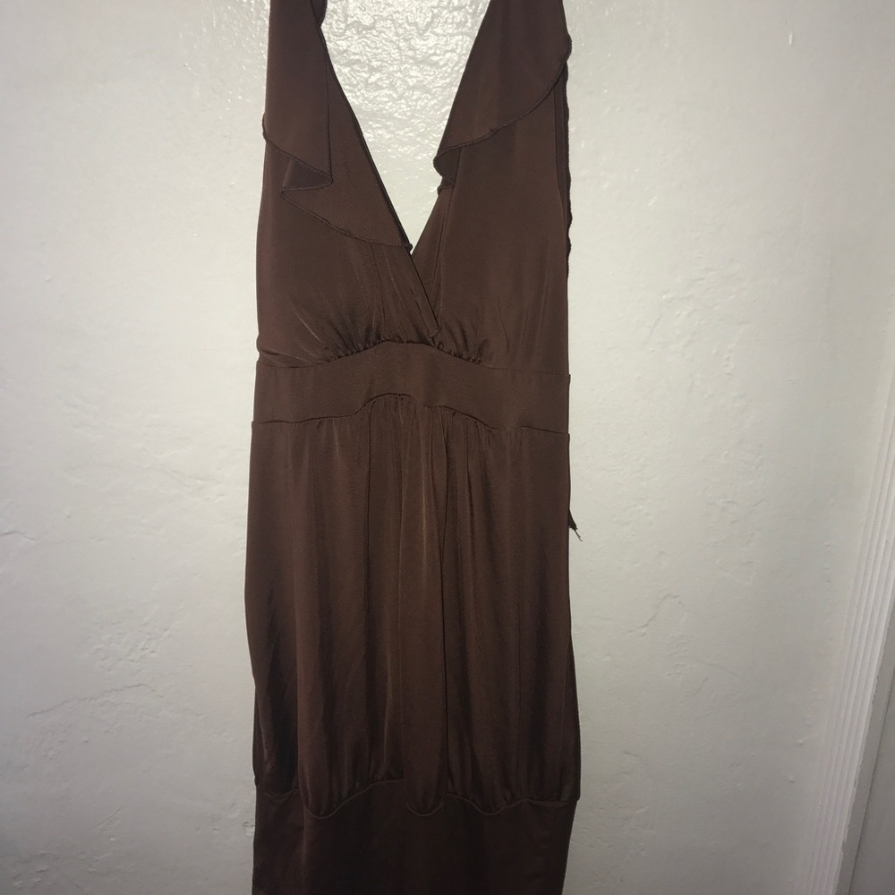 Brown halter dress